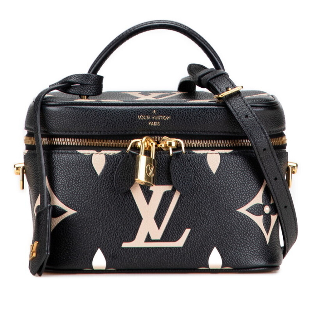 Louis Vuitton Empreinte Vanity Bag Shoulder Black Beige Tan Leather